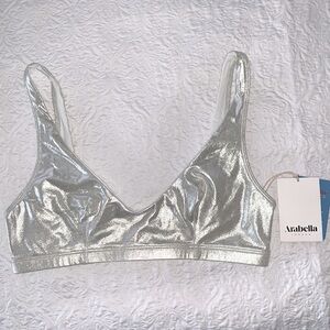 Arabella London silver shimmer bikini Top